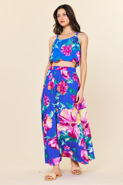 TROPIC FLORAL MAXI SKIRT